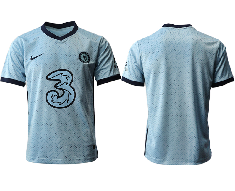Men 2020-2021 club Chelsea away aaa version blank Light blue Soccer Jerseys